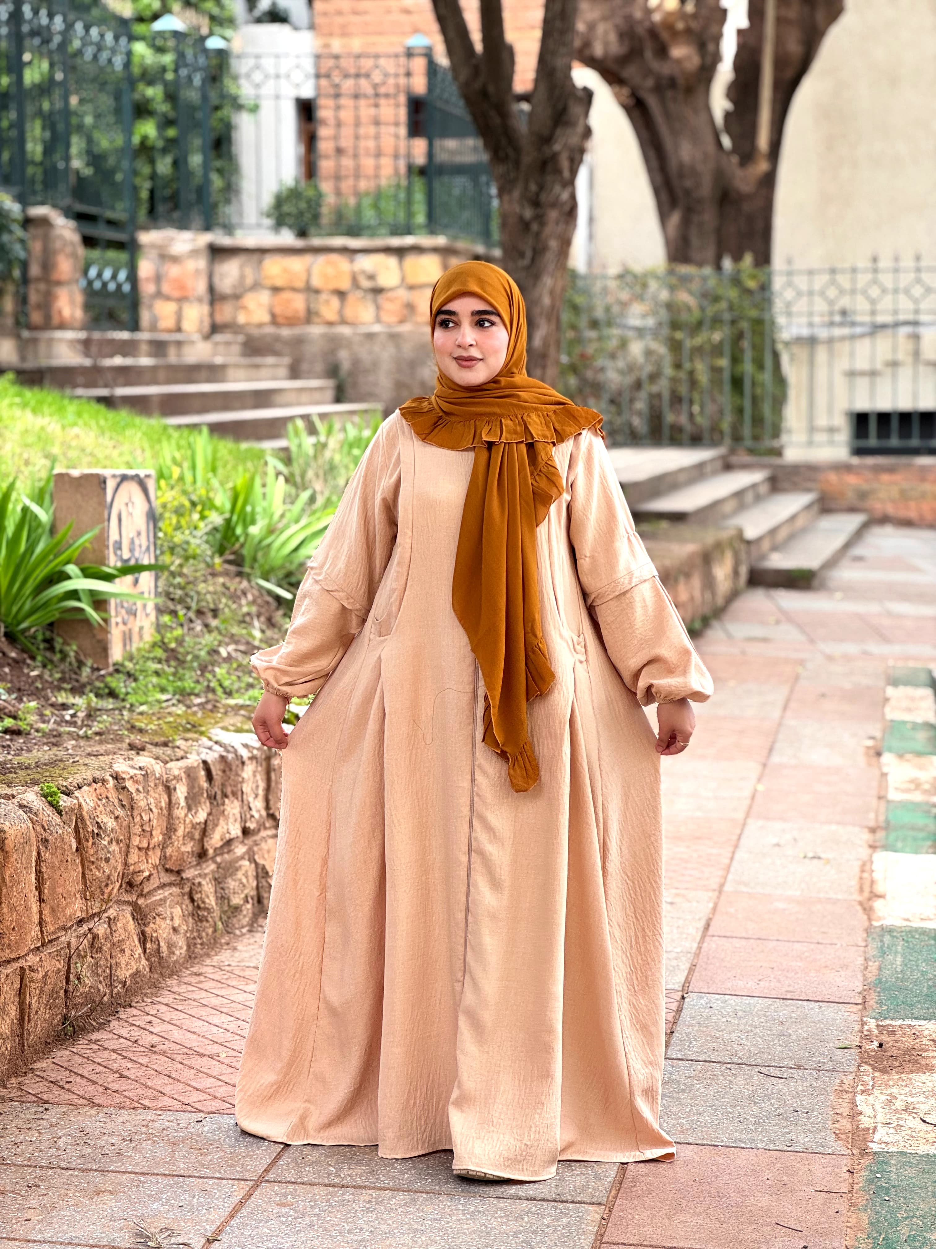 Abaya Sable — pêche rosé